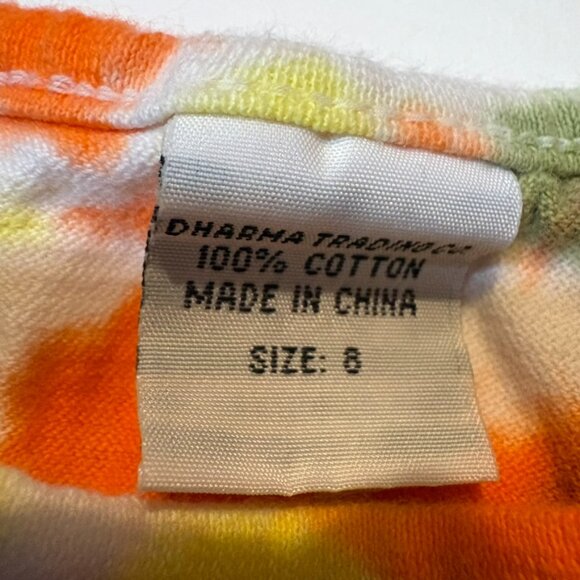 Dharma Trading Co Girls Tie Dye Dress Size 8 Rainbow Tiered Cotton Short Sleeve - Picture 3 of 3